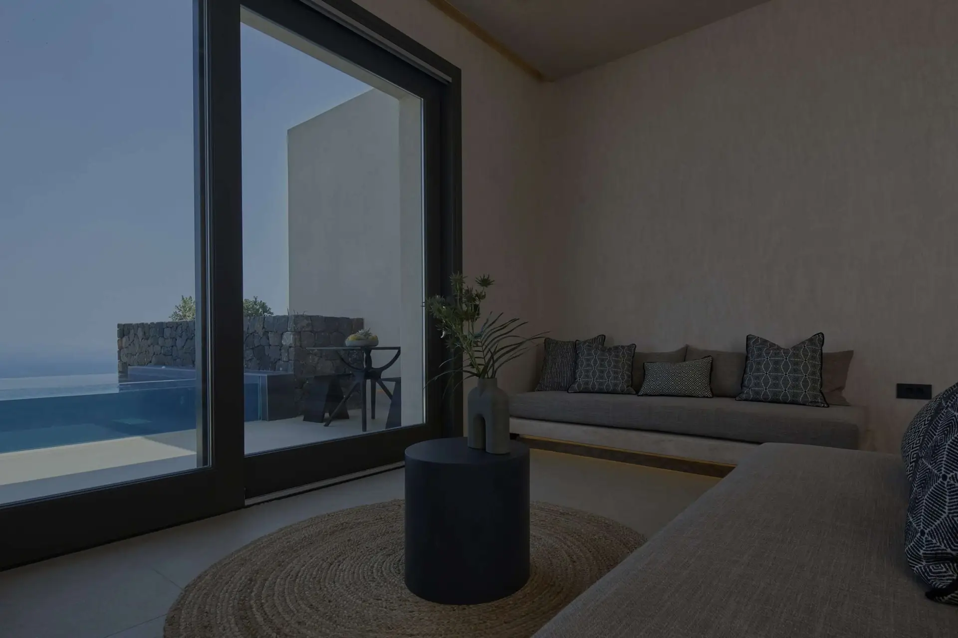 Luxury Santorini suite and spa setting for a Greece island escape