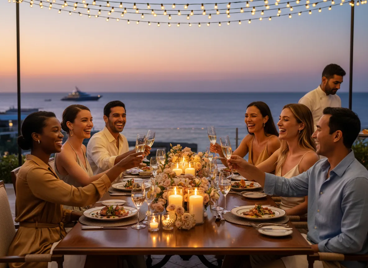 Luxury group dinner and celebration