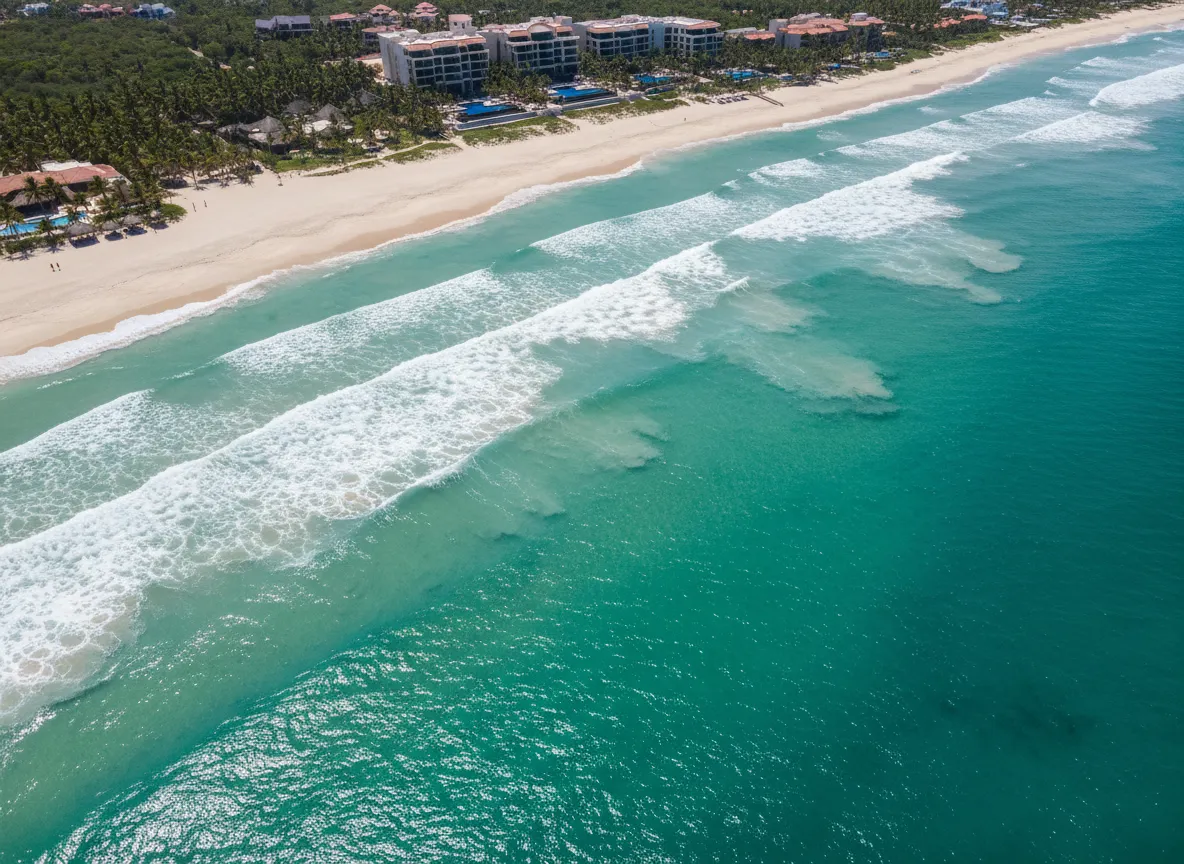 Aerial view of Mexico coastline