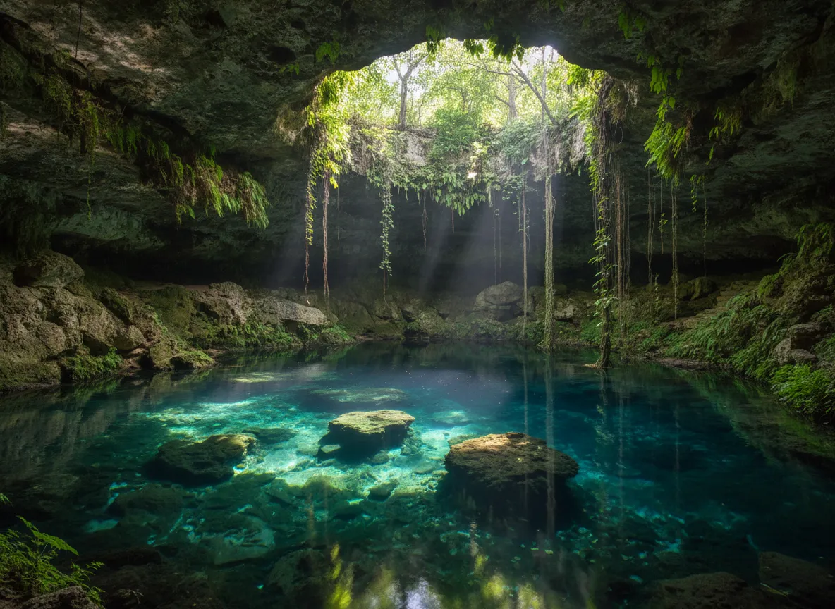 Luxury Mexico cenote wellness swim