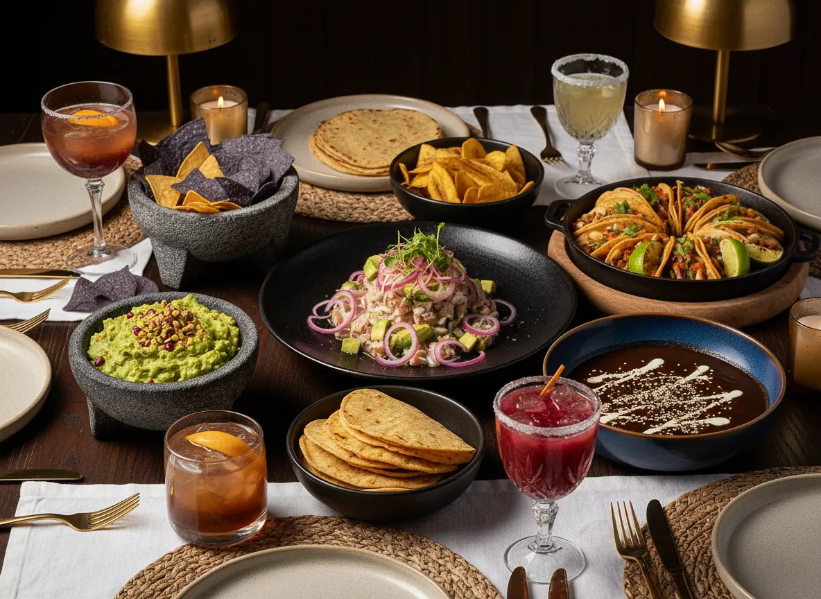 Luxury Mexican food spread