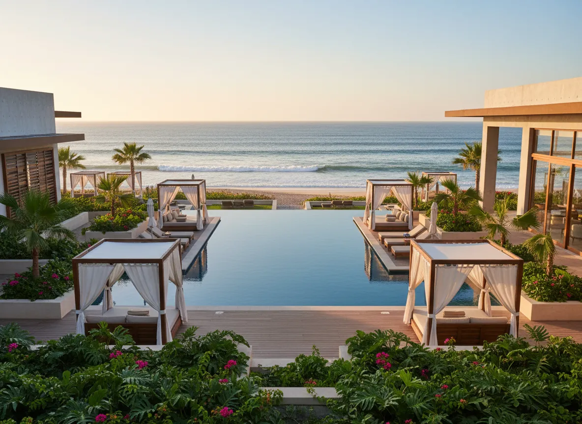 Luxury resort pool in Mexico